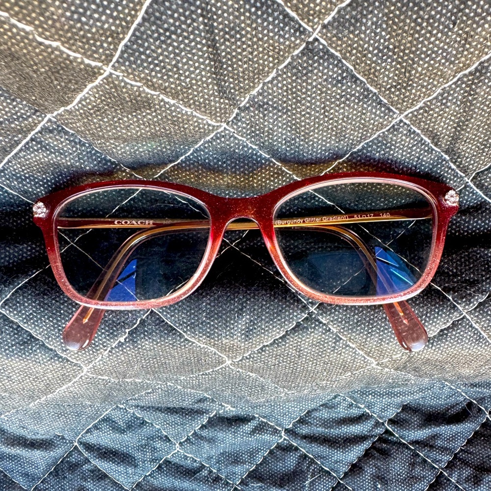 Coach Burgundy Glitter Eyeglass Frames